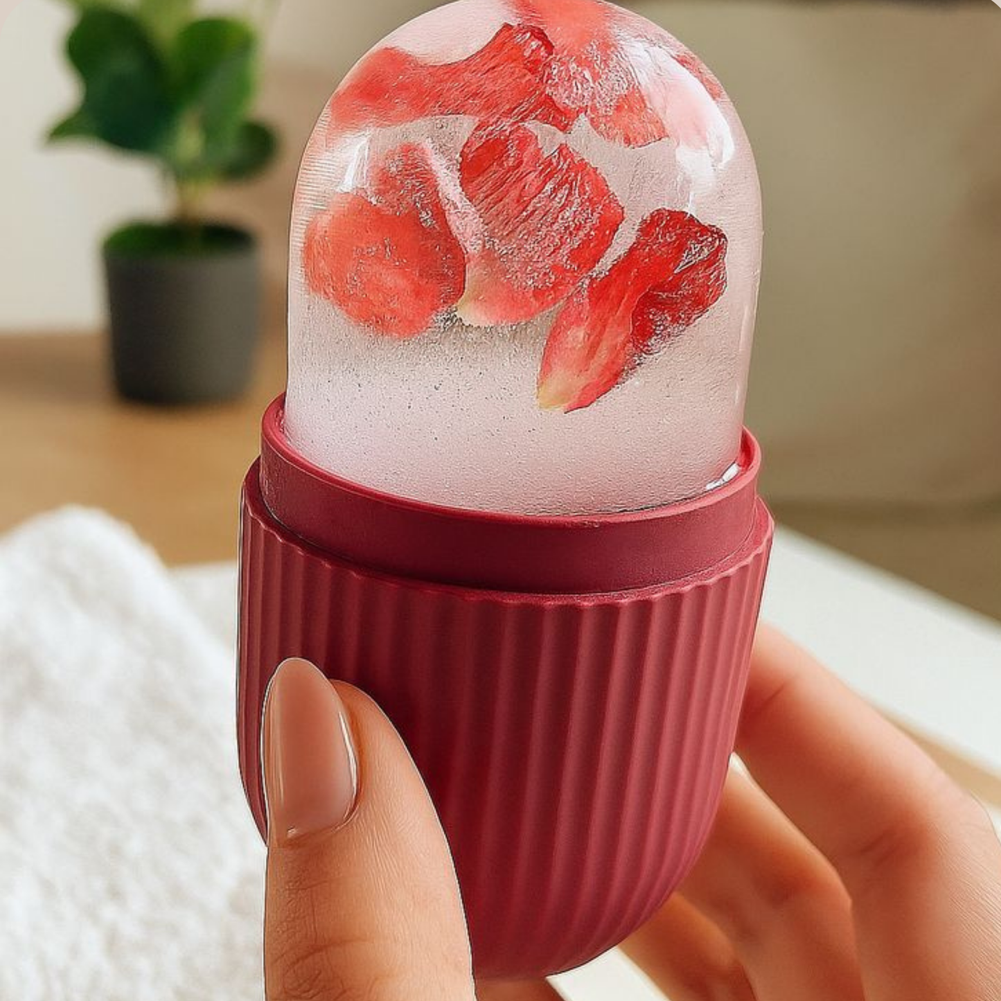 Facial & Eye Ice Roller – Reusable Silicone Skin Brightening Tool